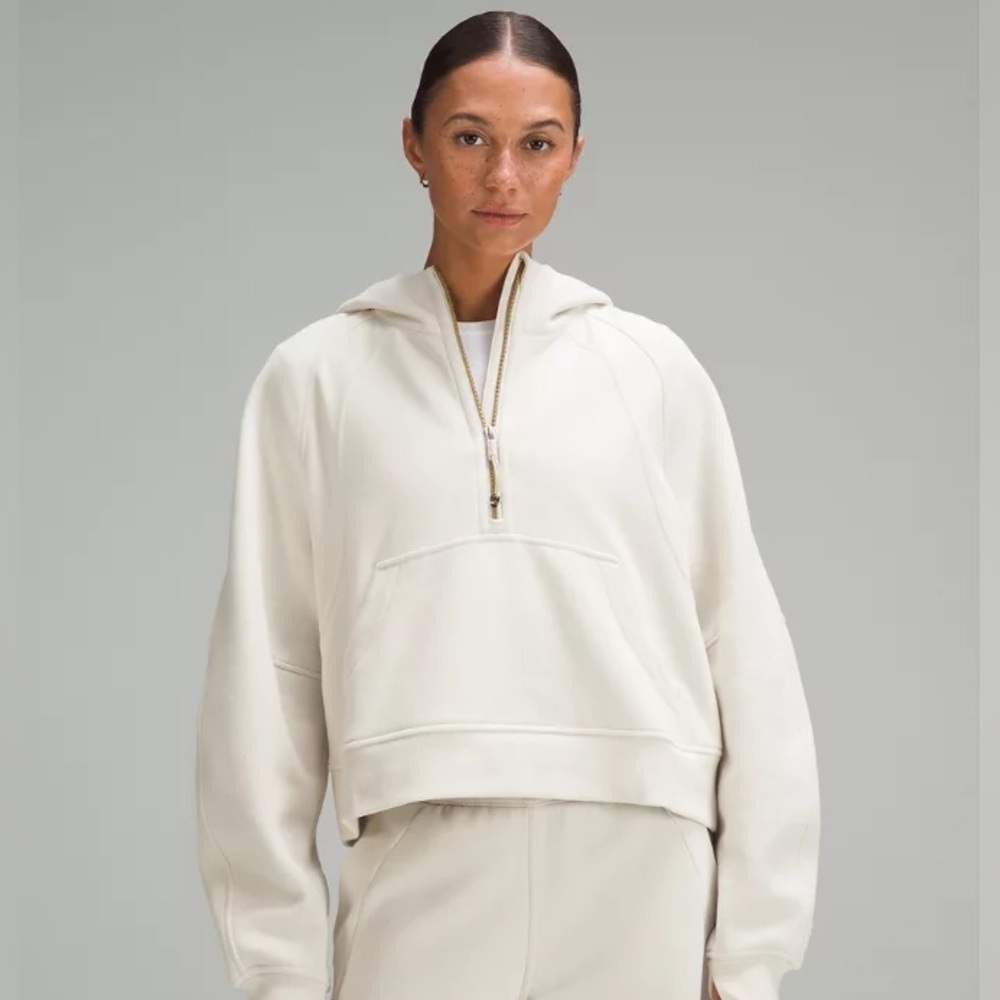 New With Tags - Lululemon - Oversized Half-Zip Scuba Hoodie - Bone - XS/S